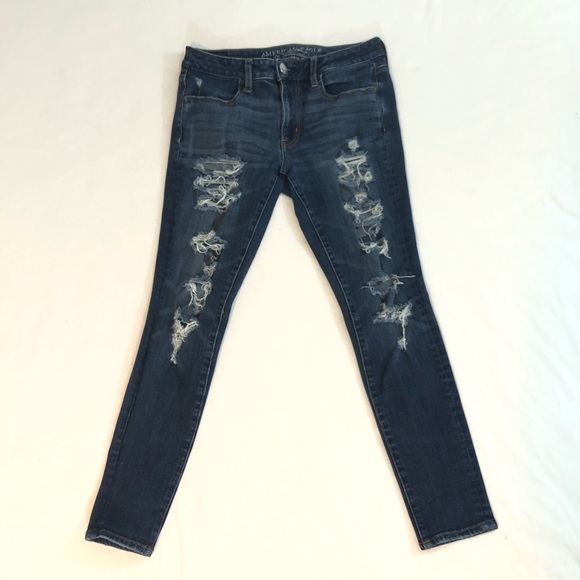 American eagle distressed skinny jeans 6 short - Picture 2 of 7